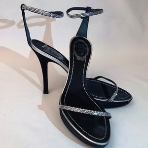 Rene Caovilla Crystal platform high heel sandals
